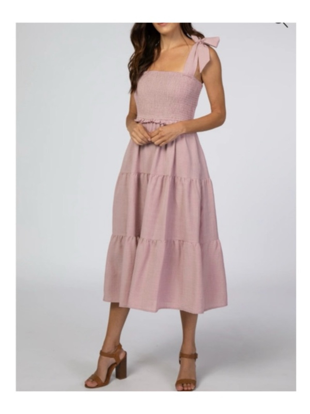 Pinkblush Mauve Bow Strap Midi Dress
Zise L